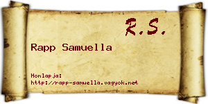 Rapp Samuella névjegykártya